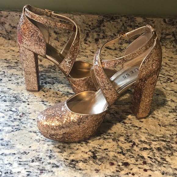 Guess Gold Glitter Heels - Picture 3 of 8